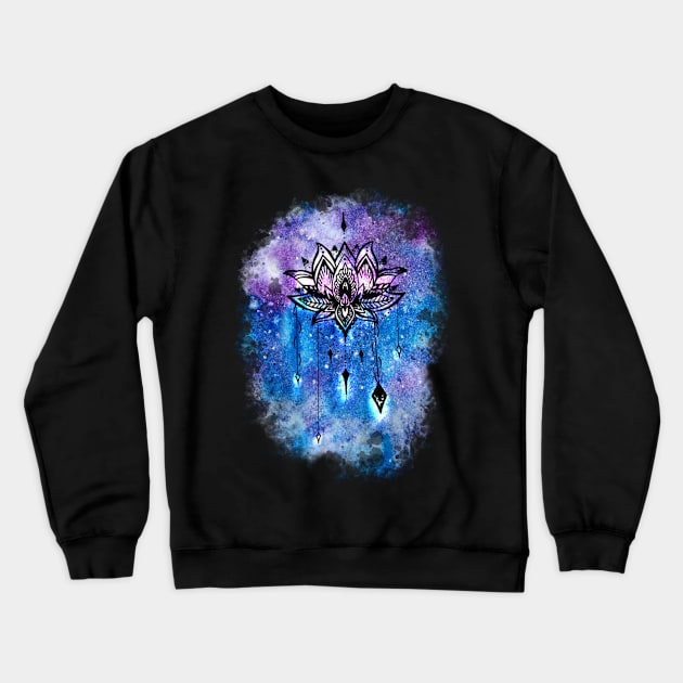 Watercolor Lotus Crewneck Sweatshirt by kriss_